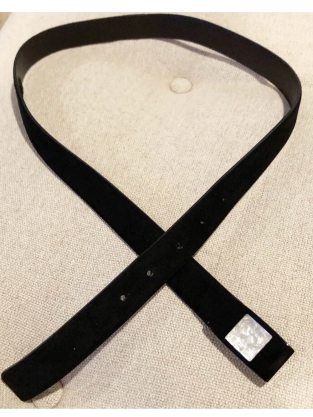 Lalique Rare Black Suede Belt, Vintage, 30-34”, “Arethuse”, Great Condition